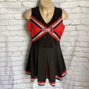 Spirit Halloween 2X-3X Red/ Black Cheerleading Women’s Costume